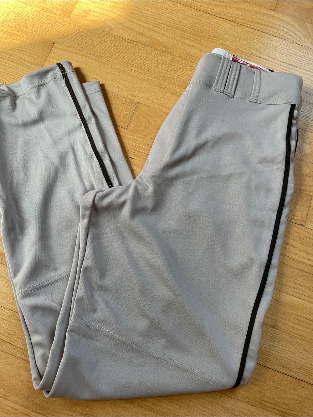 Men's Light Gray Athletic Sweatpants with Black Side Stripe